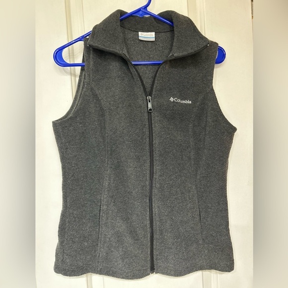Columbia Benton Springs Vest Zip Up Fleece Gray Charcoal S - Picture 1 of 6